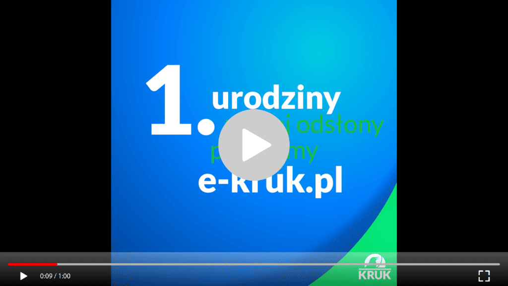 animacja 1 urodziny platformy e-kruk.pl