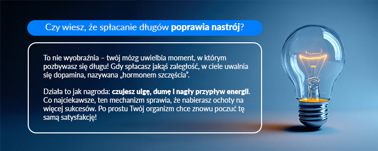 infografika - czy wiesz, że spłacanie długów poprawia nastrój?